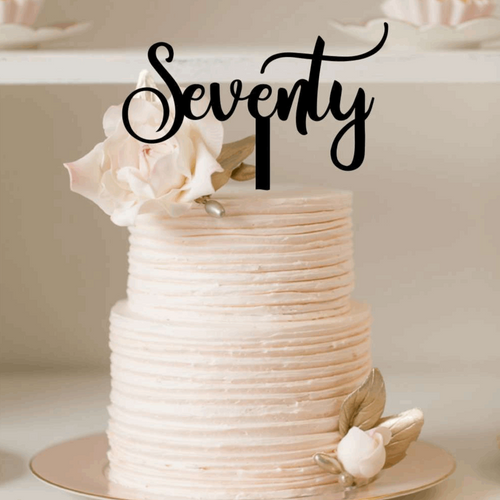 Cake Topper - Seventy Silver Belle Design