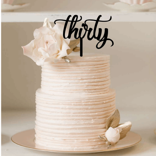 Cake Topper - Thirty Silver Belle Design