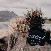 Load image into Gallery viewer, Elopement Signs Timber & Acrylic - 'We Eloped' Silver Belle Design