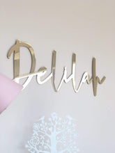 Load image into Gallery viewer, Script Wall Name Plaque Silver Belle Design
