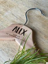 Load image into Gallery viewer, Timber Engraved Coat Hangers - Block Script Silver Belle Design