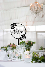 Load image into Gallery viewer, Timber Table Numbers Wreath Silver Belle Design