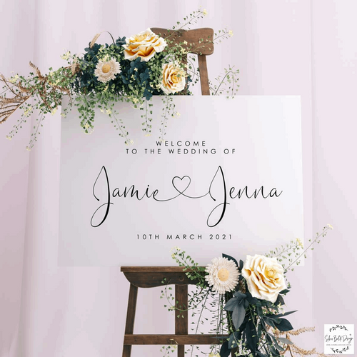 Welcome Sign - Jenna Design Silver Belle Design