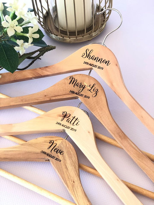 🌿 Timber Engraved Coat Hangers
