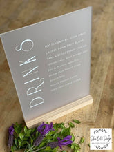 Load image into Gallery viewer, A4 Acrylic Table Sign - Menu Signs Silver Belle Design
