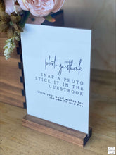 Load image into Gallery viewer, A4 Acrylic Table Sign - Photo Guest Book Silver Belle Design
