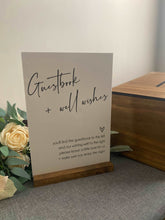 Load image into Gallery viewer, A5 Acrylic Guestbook + Well Wishes Sign Silver Belle Design
