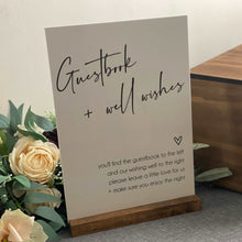 Load image into Gallery viewer, A5 Acrylic Guestbook + Well Wishes Sign Silver Belle Design

