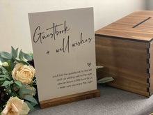 Load image into Gallery viewer, A5 Acrylic Guestbook + Well Wishes Sign Silver Belle Design
