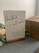 Load image into Gallery viewer, A5 Acrylic Guestbook + Well Wishes Sign Silver Belle Design
