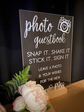 Load image into Gallery viewer, A5 Acrylic Sign - Guestbook Sign Silver Belle Design
