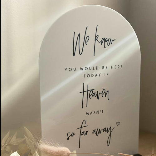 A5 Acrylic Table Sign - Heaven Sign Silver Belle Design