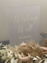 Load image into Gallery viewer, A5 Acrylic Table Sign - Wishing Well Silver Belle Design
