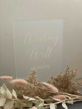 Load image into Gallery viewer, A5 Acrylic Table Sign - Wishing Well Silver Belle Design
