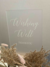 Load image into Gallery viewer, A5 Acrylic Table Sign - Wishing Well Silver Belle Design

