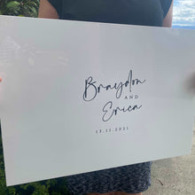 Load image into Gallery viewer, Acrylic Guestbook Signing Board - Rectangle Silver Belle Design

