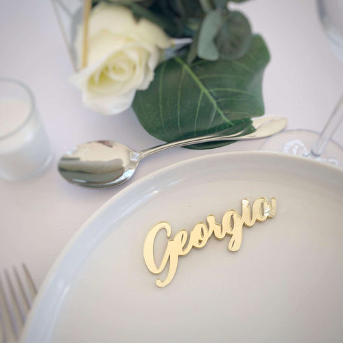 Acrylic Place Names or Place Settings Silver Belle Design
