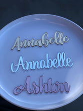 Load image into Gallery viewer, Acrylic Place Names or Place Settings Silver Belle Design
