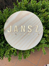 Load image into Gallery viewer, Acrylic + Timber Business Signage Silver Belle Design
