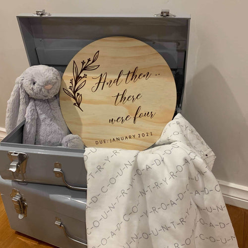 Baby Pregnancy Announcement Sign 'And then.. there were...' Silver Belle Design