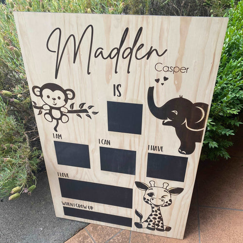 Birthday Board - Madden Silver Belle Design
