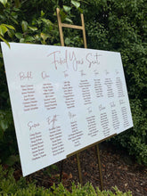 Load image into Gallery viewer, CUSTOM Acrylic Seating Plan Sign Silver Belle Design
