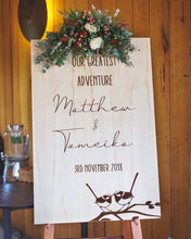 Load image into Gallery viewer, CUSTOM ORDER - Wooden Welcome Sign Silver Belle Design
