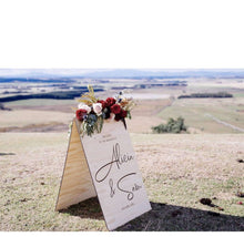 Load image into Gallery viewer, CUSTOM Wooden A-Frame Rustic Sign - Design Your Own Silver Belle Design
