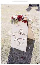 Load image into Gallery viewer, CUSTOM Wooden A-Frame Rustic Sign - Design Your Own Silver Belle Design
