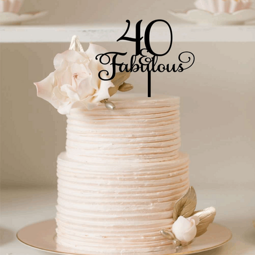 Cake Topper - Age & Fabulous Silver Belle Design