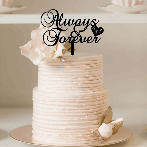 Cake Topper - Always & Forever Silver Belle Design