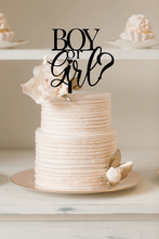 Load image into Gallery viewer, Cake Topper - Boy or Girl? Silver Belle Design
