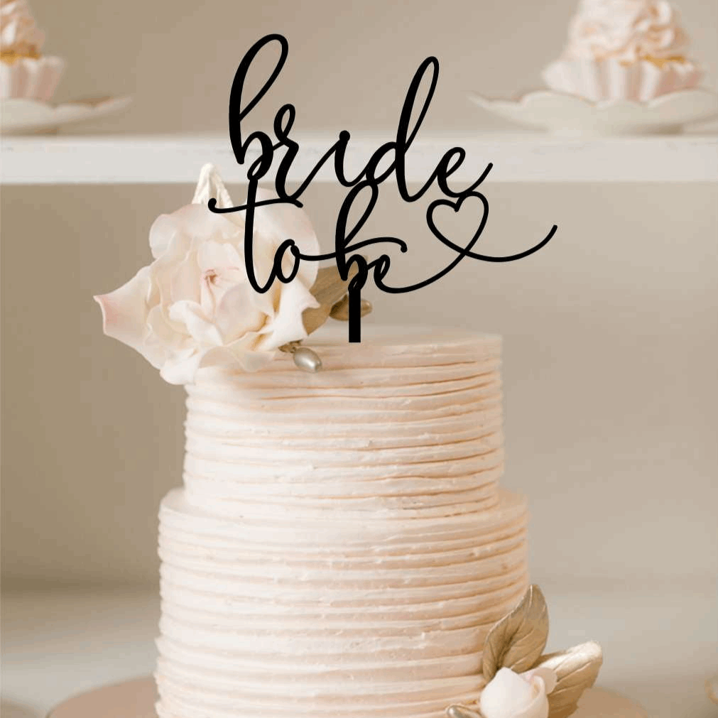 Cake Topper - Bride To Be Silver Belle Design