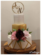 Load image into Gallery viewer, Cake Topper - Circle Wreath with cute heart Silver Belle Design

