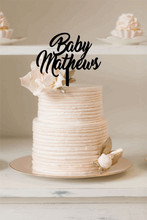 Load image into Gallery viewer, Cake Topper - Custom Baby Shower Topper Silver Belle Design
