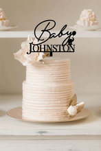 Load image into Gallery viewer, Cake Topper - Custom Baby Shower Topper Silver Belle Design
