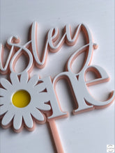 Load image into Gallery viewer, Cake Topper - Double Layered Daisy Silver Belle Design
