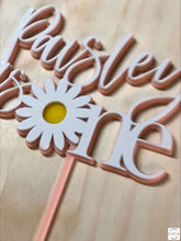 Load image into Gallery viewer, Cake Topper - Double Layered Daisy Silver Belle Design
