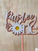 Load image into Gallery viewer, Cake Topper - Double Layered Daisy Silver Belle Design
