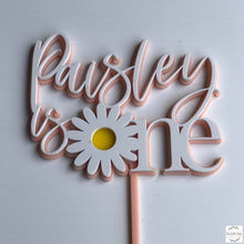 Load image into Gallery viewer, Cake Topper - Double Layered Daisy Silver Belle Design
