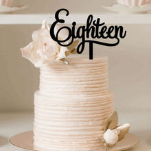 Load image into Gallery viewer, Cake Topper - Eighteen Silver Belle Design
