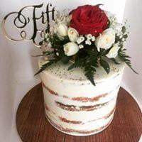 Load image into Gallery viewer, Cake Topper - Fifty Cursive Silver Belle Design
