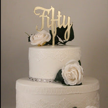 Load image into Gallery viewer, Cake Topper - Fifty Silver Belle Design

