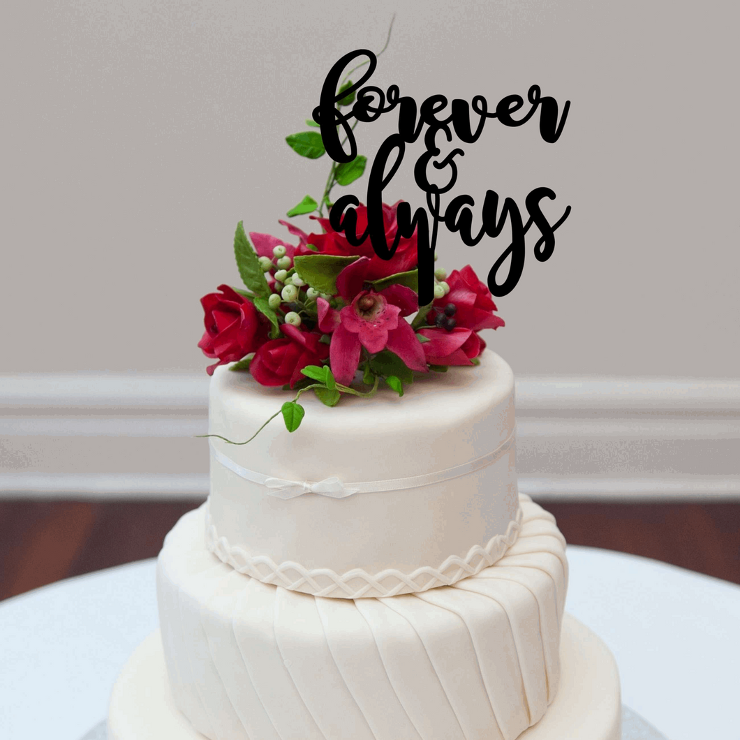 Cake Topper - Forever & Always Silver Belle Design