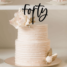 Load image into Gallery viewer, Cake Topper - Forty Modern Silver Belle Design
