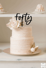 Load image into Gallery viewer, Cake Topper - Forty Modern Silver Belle Design
