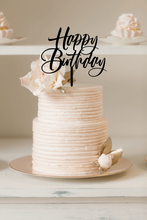 Load image into Gallery viewer, Cake Topper - Happy Birthday Sweet Script Silver Belle Design
