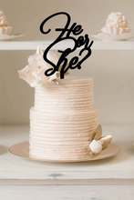 Load image into Gallery viewer, Cake Topper - He or She Topper Silver Belle Design
