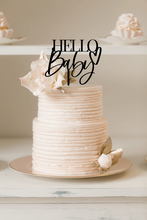 Load image into Gallery viewer, Cake Topper - Hello Baby Silver Belle Design
