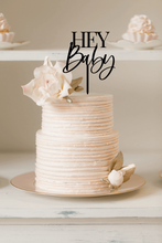 Load image into Gallery viewer, Cake Topper - Hey Baby Silver Belle Design
